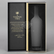 Super Premium Gift box - Side Hinge, Gold recess, textured surface, custom bottle profile insert