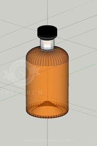Whisky Bottle 3D drawing for pack development