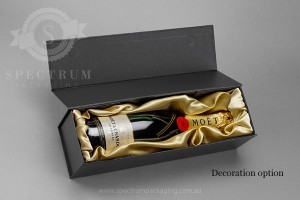 Wine Gift Box Packaging with satin fabric decoration
